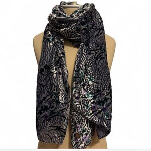 Women's Floral Velvet Scarf Multicolor Rectangle